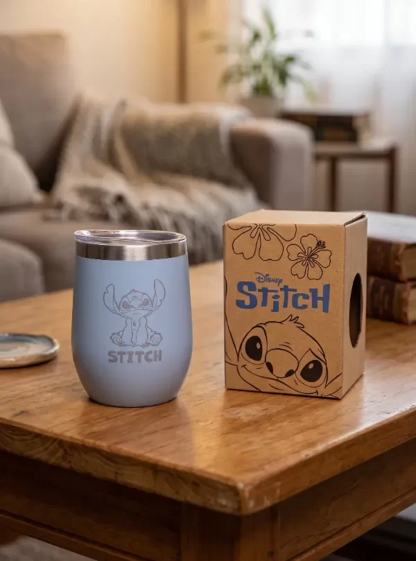 Producto - MATE ACERO INOX C/TAPA DISNEY STITCH 7210