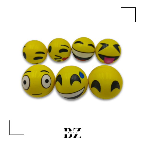 Producto - PELOTA ANTIESTRES CARITA COLOR AMARILLA X 12 PCS 1746-1