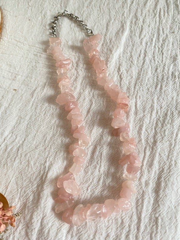 Producto - Collar escallas cuarzo rosa