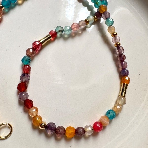 Producto - Collar facetado Agatas de colores