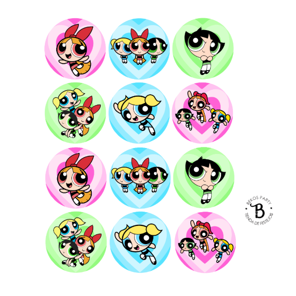 Producto - Stickers x 12 Chicas Superpoderosas