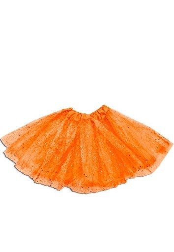 Producto - Tutu 3 capas con Brillos 30 cm Naranja