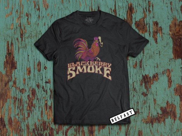 remera black berry smoke rooster