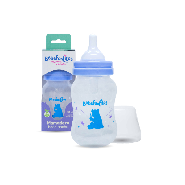 Producto - Mamadera Boca Ancha Tetina Silicona x 250 ml Bebefantitos
