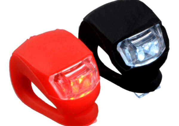 Producto - Par de Luz Bici de Silicona Roja y Blanca Para Bicicleta