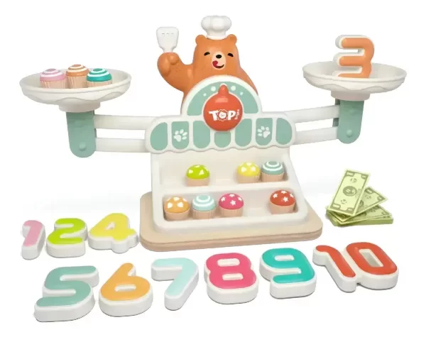 Producto - Juego Balanza Cupcakes Educativo Numeros Y Logica Topbright Oso Chef