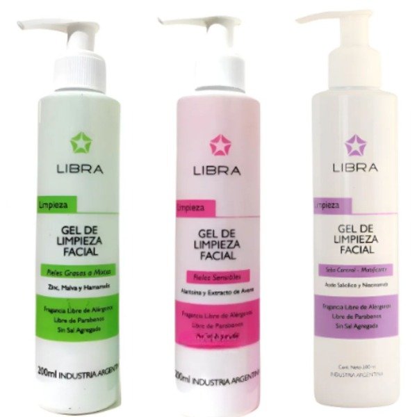 Producto - Gel Limpieza Facial Libra Sebo  Mixta  Sensible 200ml Todo Tipo De Piel