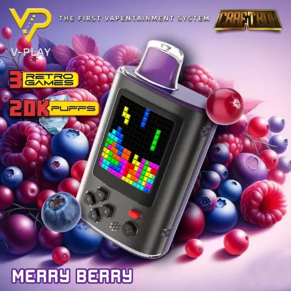 Producto - (POD DESCARTABLE) V-PLAY 20K RETRO GAMES - MERRY BERRY