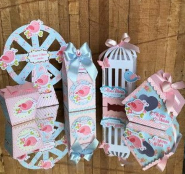 Producto - Kit Imprimible: color celeste y rosa con aves