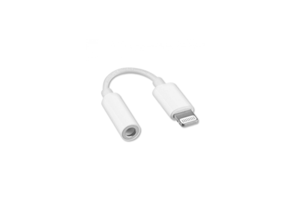 Producto - Adaptador lightning a miniplug 3.5mm -cable 9cm -white -Netmak (NM-TC56)