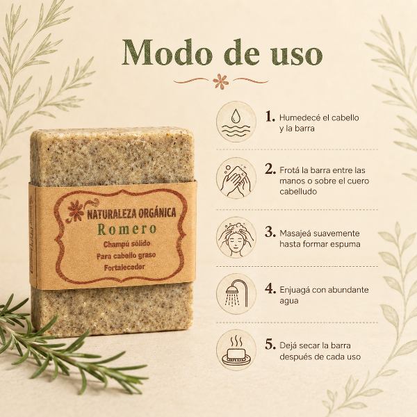 Producto - Champú sólido de Romero - Energía y Vitalidad para tu Cabello - 3