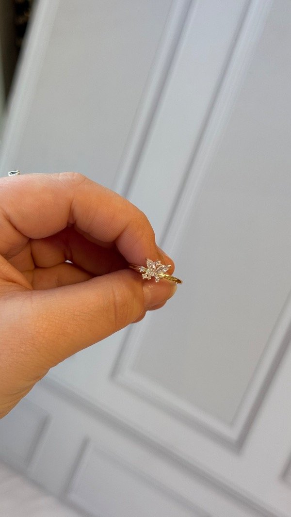 Producto - Caja de anillos de la promesa - Alianza y anillo cubic mariposa - 1