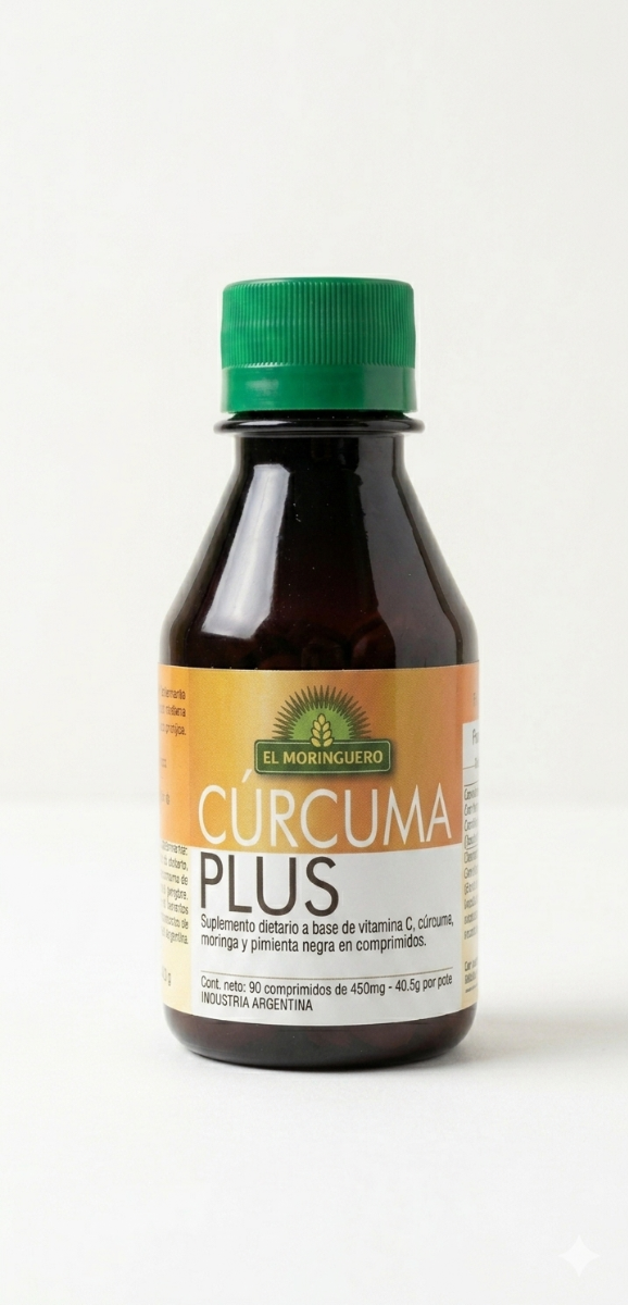 Producto - Comprimidos de Curcuma , Pimienta Negra y Moringa (90 comprimidos))