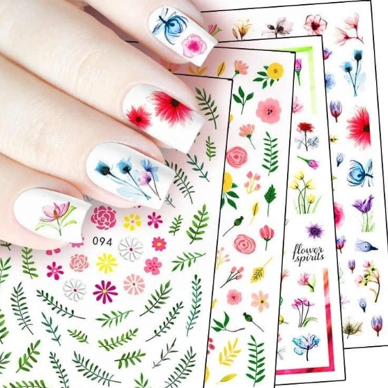 Producto - Plancha Sticker Nail Decoración De Uñas Autoadhesiva Surtidos