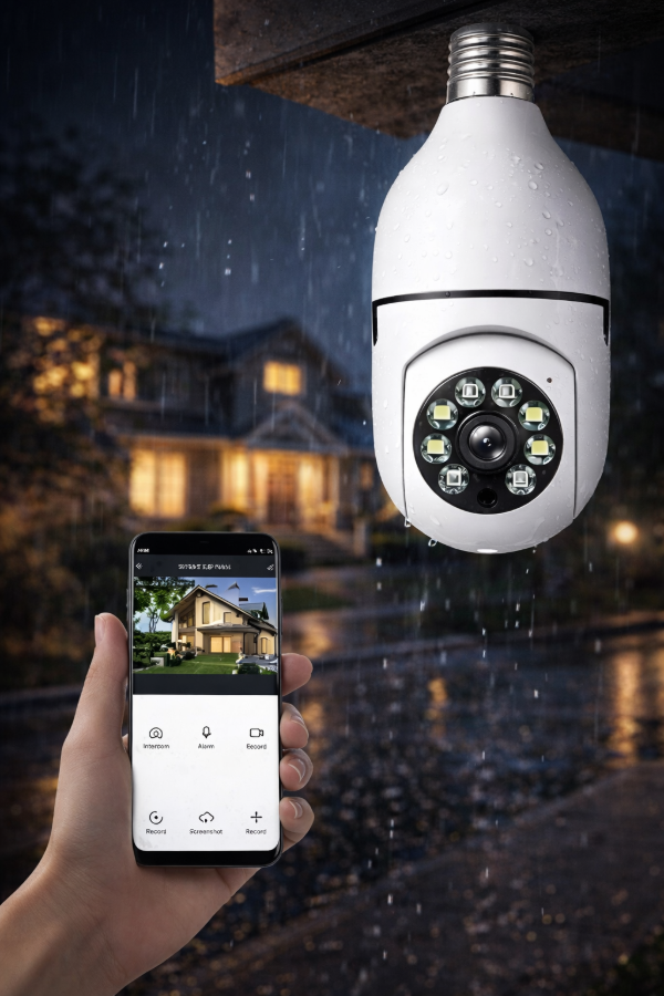 Producto - Cámara de Seguridad Foco Interior Panorámica