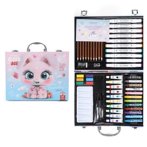 Producto - SET DE ARTE CONEJO 51PZS EN VALIJA 30X23X5CM CHIMOLA