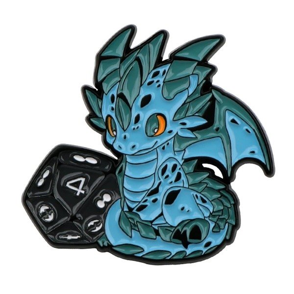 Producto - Pin Dragón Gamer - Dado D20 RPG