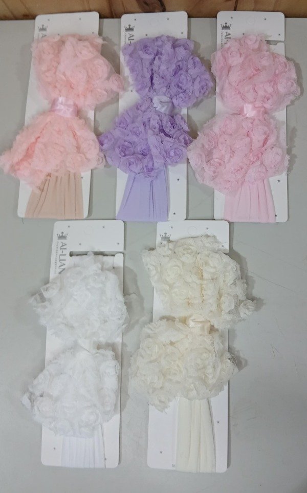 Producto - Bincha bebe moño flores x 3u.
