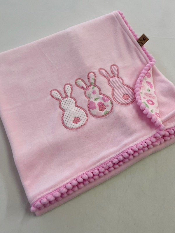 Producto - Manta conejos rosa bebe