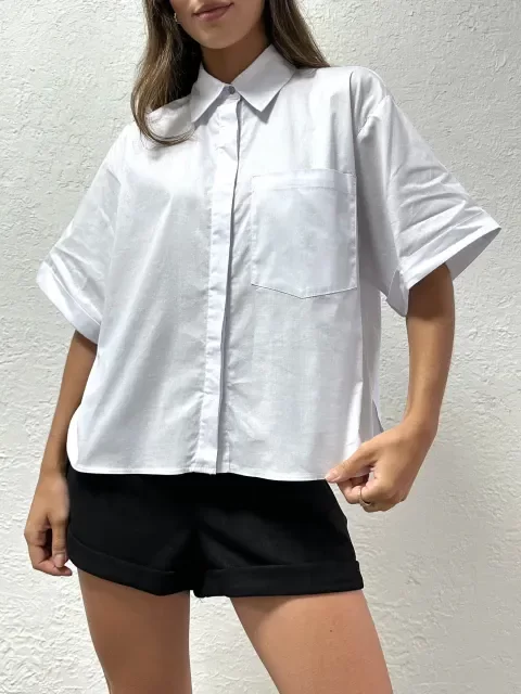 Producto - Camisa oversize POPI BLANCA
