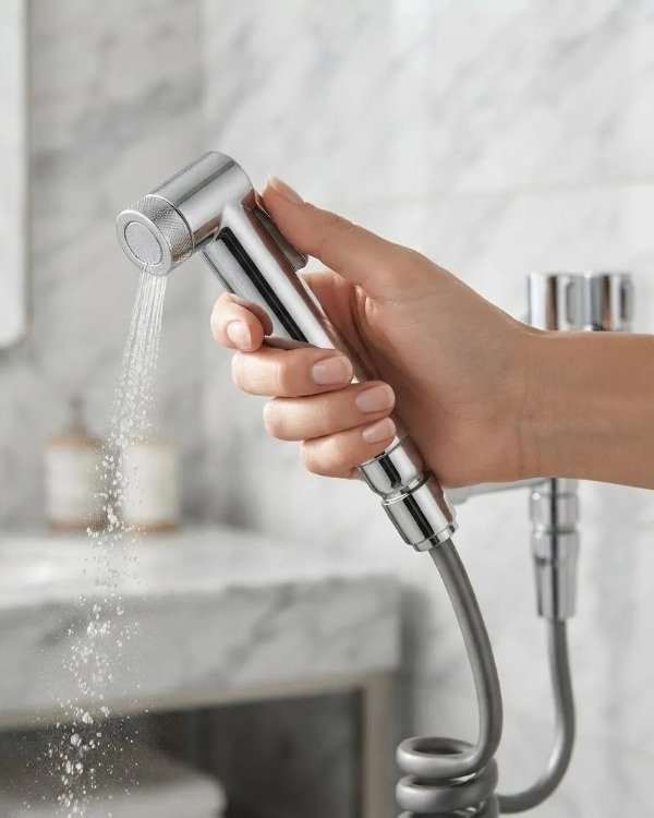 Producto - Duchador Bidet De Mano Premium Plata Cromado Con Doble Comando - 0