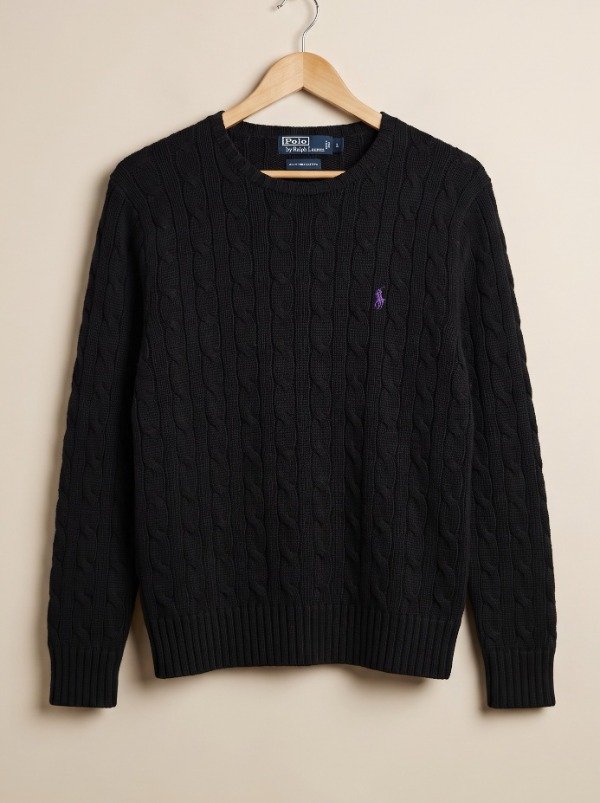 Producto - Sweater Trenzado Polo Ralph Lauren Negro T. L