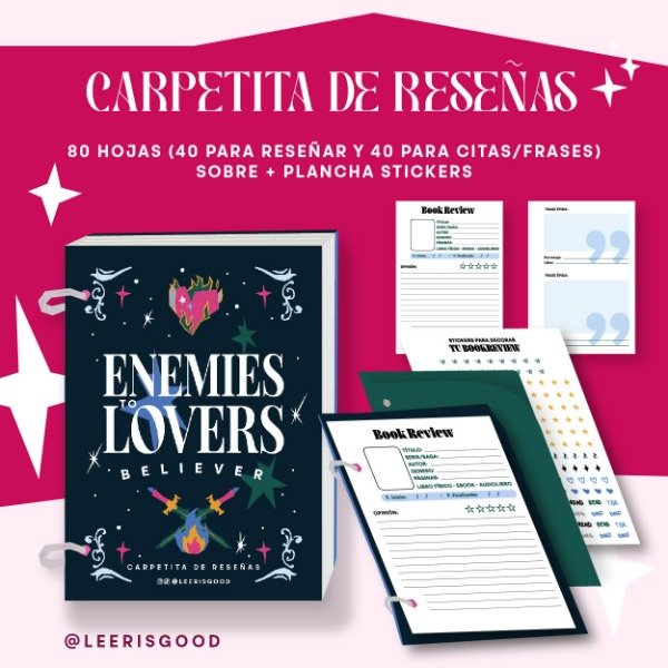 Producto - Carpetita de reseñas A6 - Book Review - Enemies to Lovers Believer