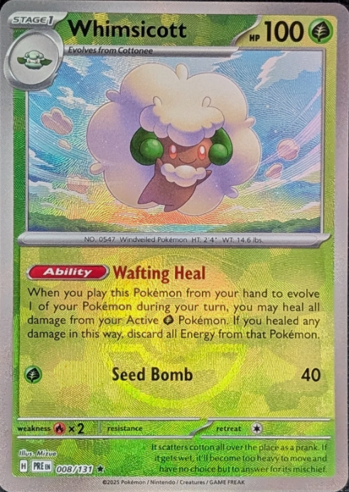 Producto - Whimsicott - 008/131 - Prismatic Evolutions - Pokeball Reverse