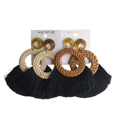 Producto - Aro Acrilico Con Yute Y Flecos 21678