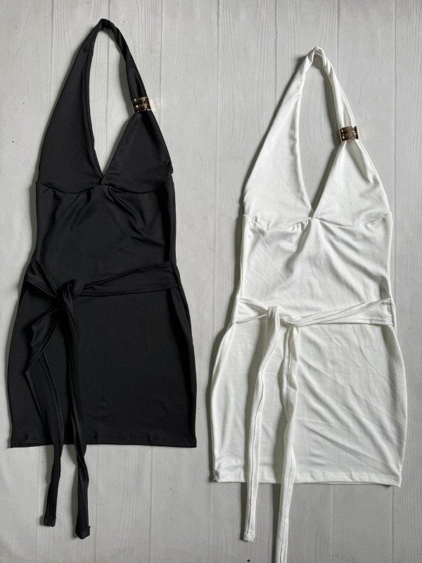 Producto - [7998] Vestido marilyn ''Metal'' c/lazo microfibra