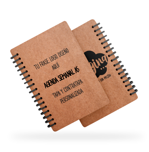 Producto - Agenda A5 con tu Diseño. Tapa y contratapa personalizada