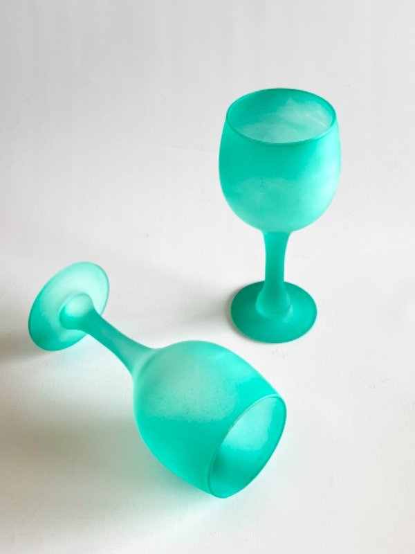 Producto - 6 Copas de agua opalina verdes