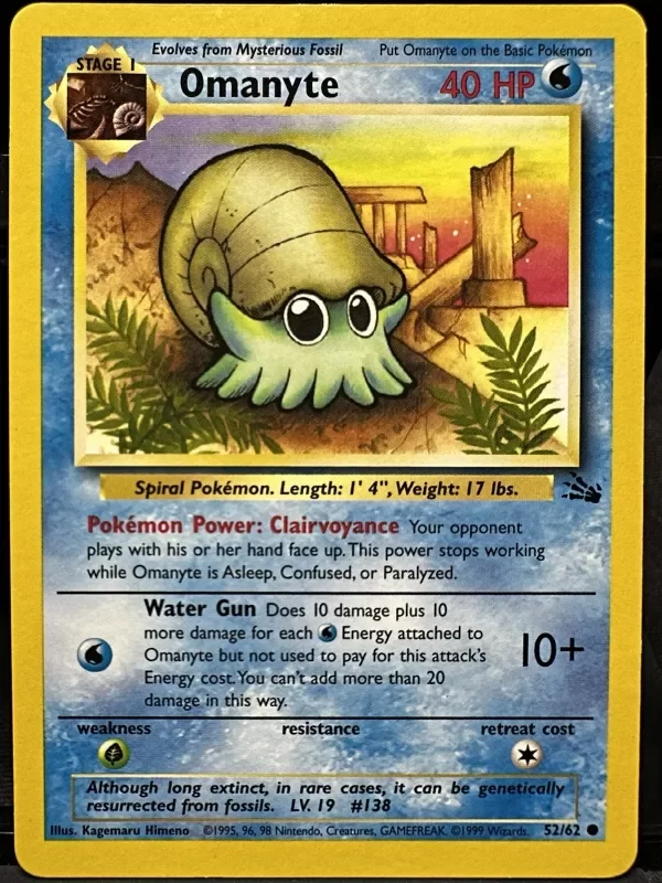 Producto - Omanyte 52/62 Fossil Unlimited Pokemon TCG 1999