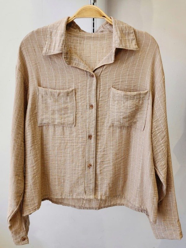 Producto - Camisa Over Lino Rayado Ancho (Art. 5375)