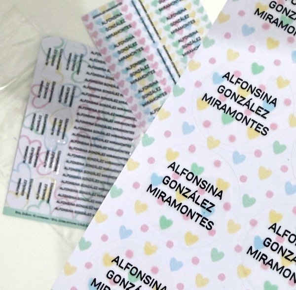 Producto - Etiquetas corazon pastel