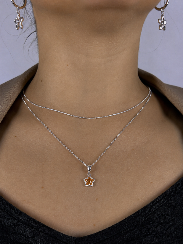 Producto - CADENA ESTRELLA CUBIC ÁMBAR 6681
