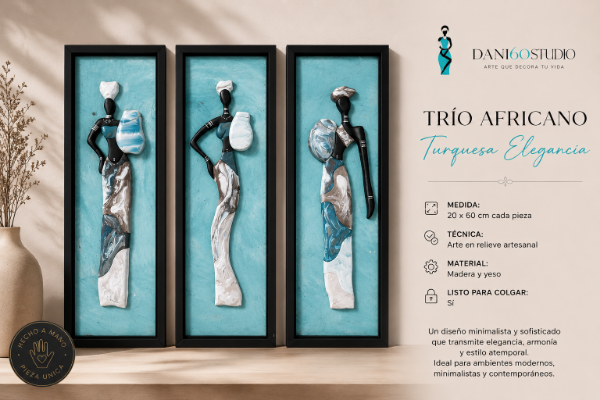 Producto - Trío Africano Coral Celeste Elegancia