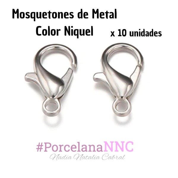 Producto - Mosquetones de Metal Color Niquel  x10