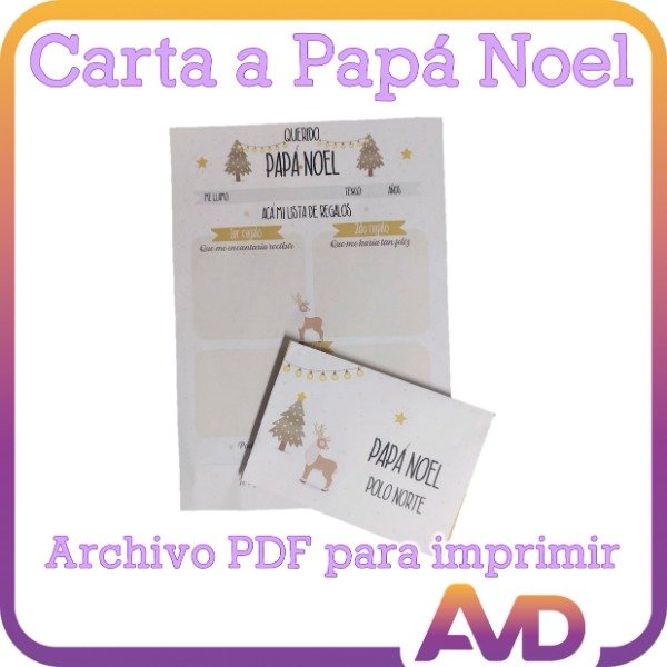 Producto - Carta a Papá Noel Imprimible (Producto digital)
