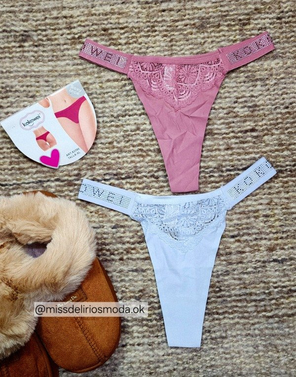 Producto - Pack X2 Colaless con Brillos 2da piel y Encaje Kokowei