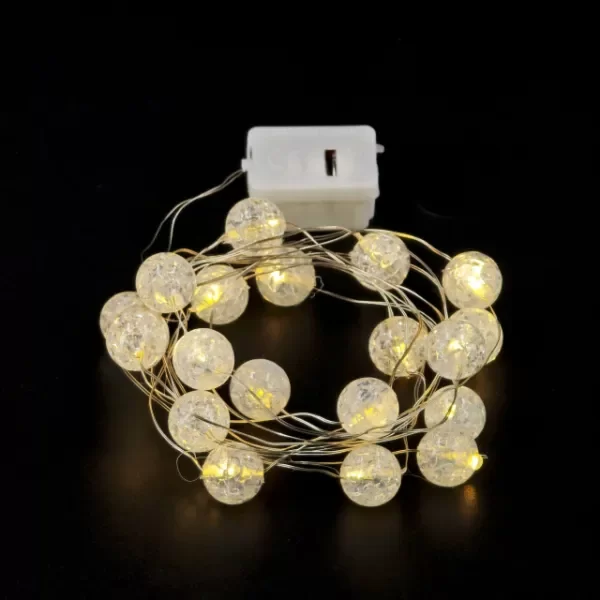 Producto - Mecanismo alambre bolita diamante 20 leds x12 - Cálido