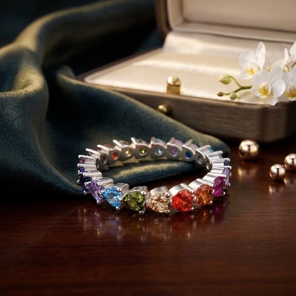 Producto - Anillo Plata 925 Sin fin Cubic Multicolor