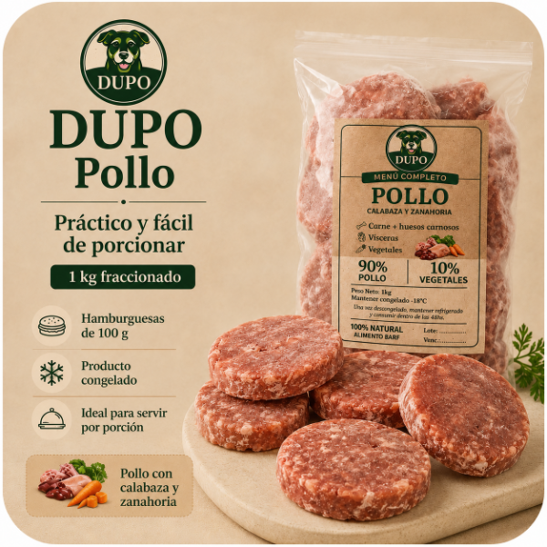 Producto - Pollo 1 kg en hamburguesas de 100 gramos