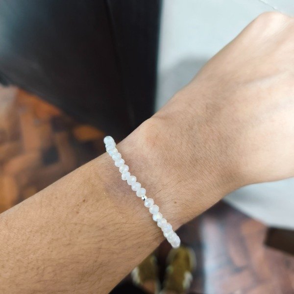 Producto - Pulsera cristal de roca vía láctea (#375)