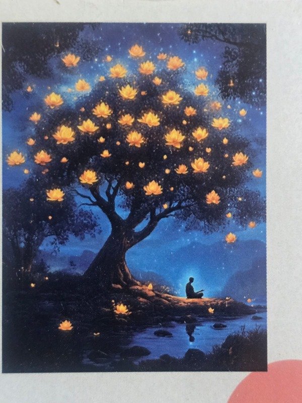 Producto - DIAMOND PAINTING 20X20 NOCHE BAJO EL ARBOL DE LUZ