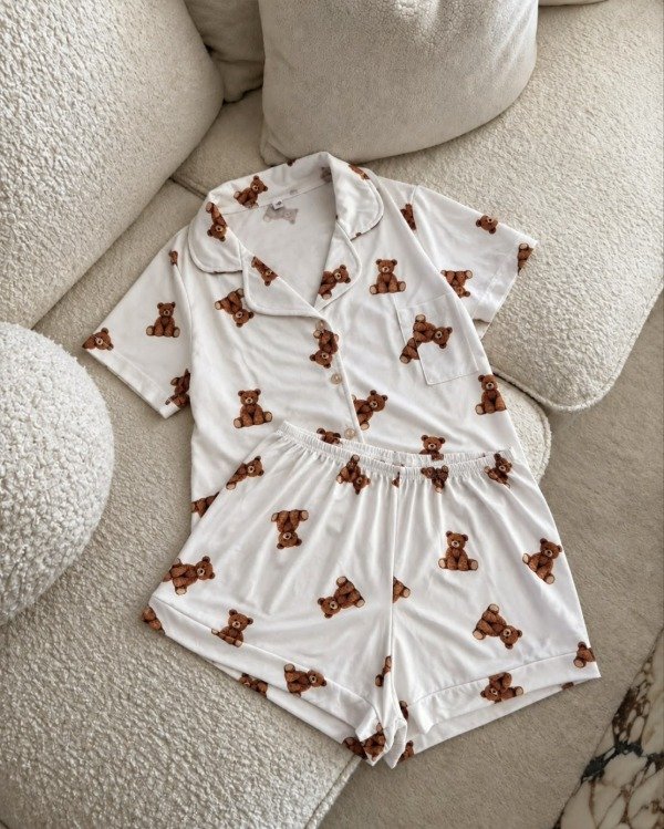 Producto - Pijama camisero corto - Blanco Teddy - 3
