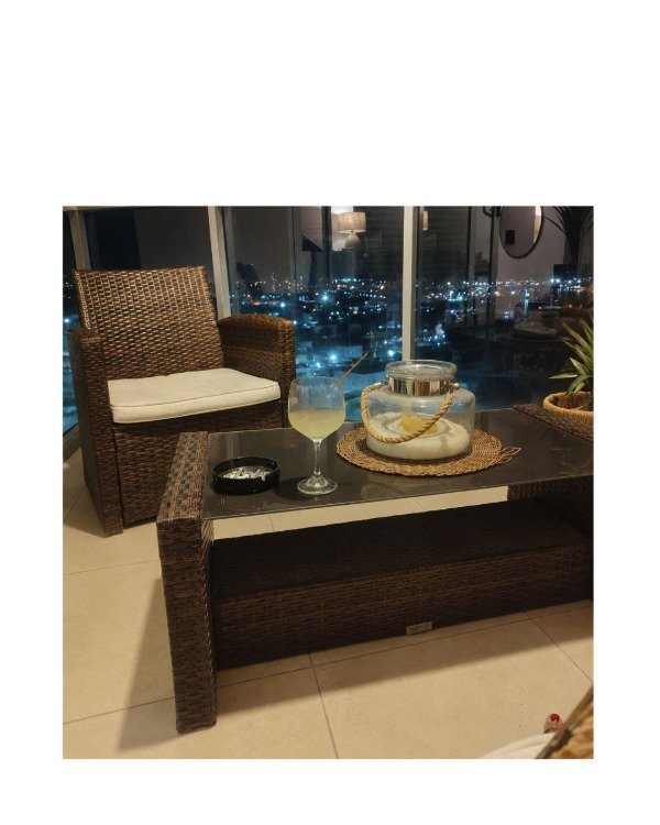 Producto - Sillón y mesita ratona simil rattan