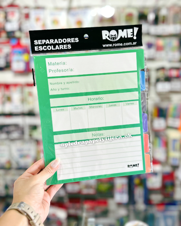 Producto - separador con solapas x6 NUM 3 CLÁSICO