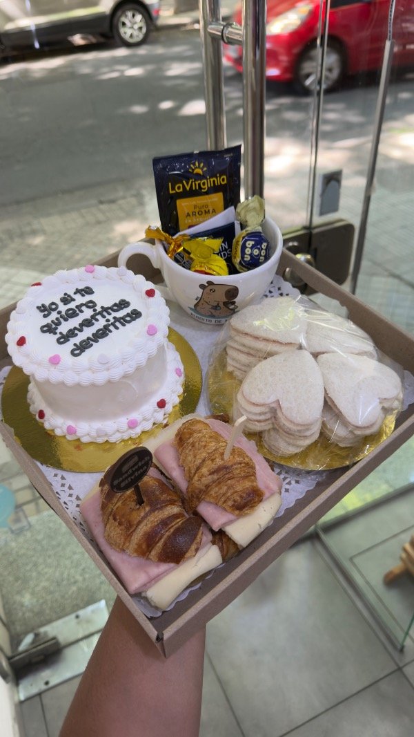 Producto - Desayuno/merienda blanco con corazones