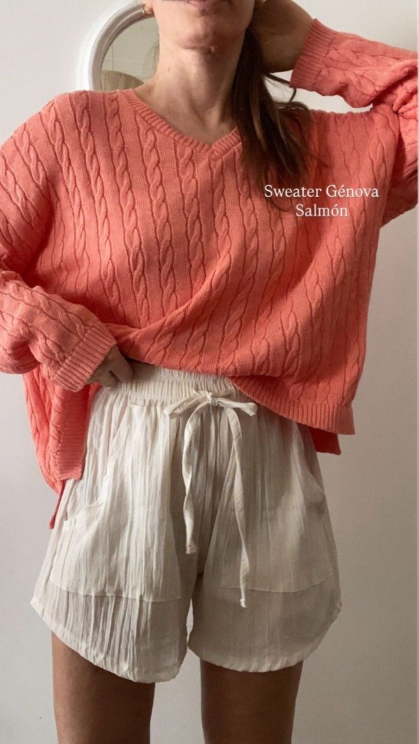 Producto - Sweater de hilo Genova Salmón